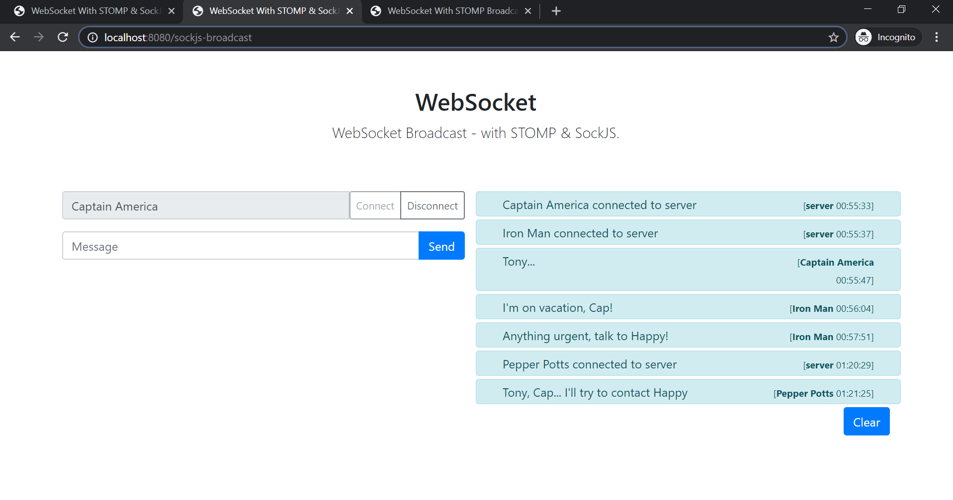 spring websocket tutorial